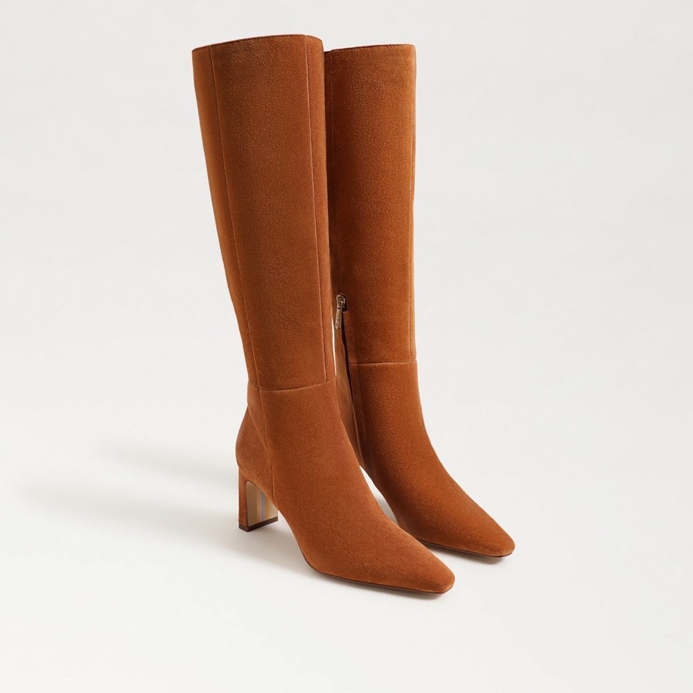 ✨BNIB Sam Edelman Sylvia Brown Suede Boots- Wide Calf 7.5 ✨🤎